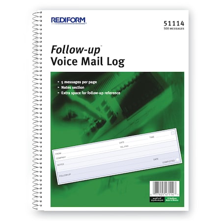 Rediform Book, Follow Up Voice Mail, White 51114